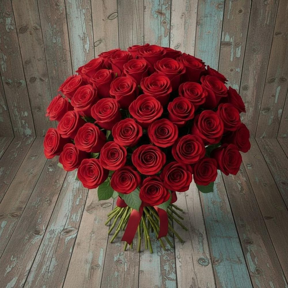 Букет 55 Красных роз Фридом в Львовском