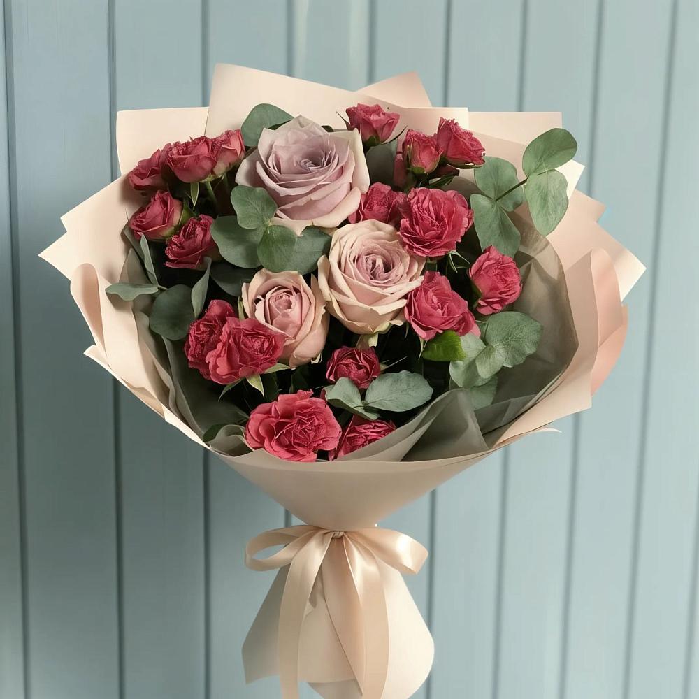 Букет цветов из: Гвоздики и Розы в Львовском