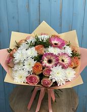 Букет цветов из:  Розы, Герберы и Хризантемы в Львовском