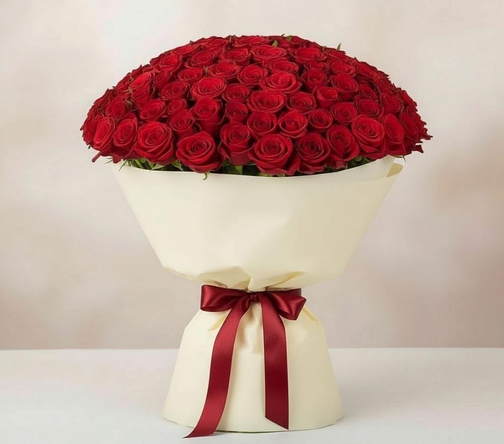 Букет 101 Красная роза Милано в Львовском
