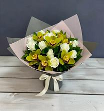 Букет цветов из:  Орхидеи и Розы в Львовском