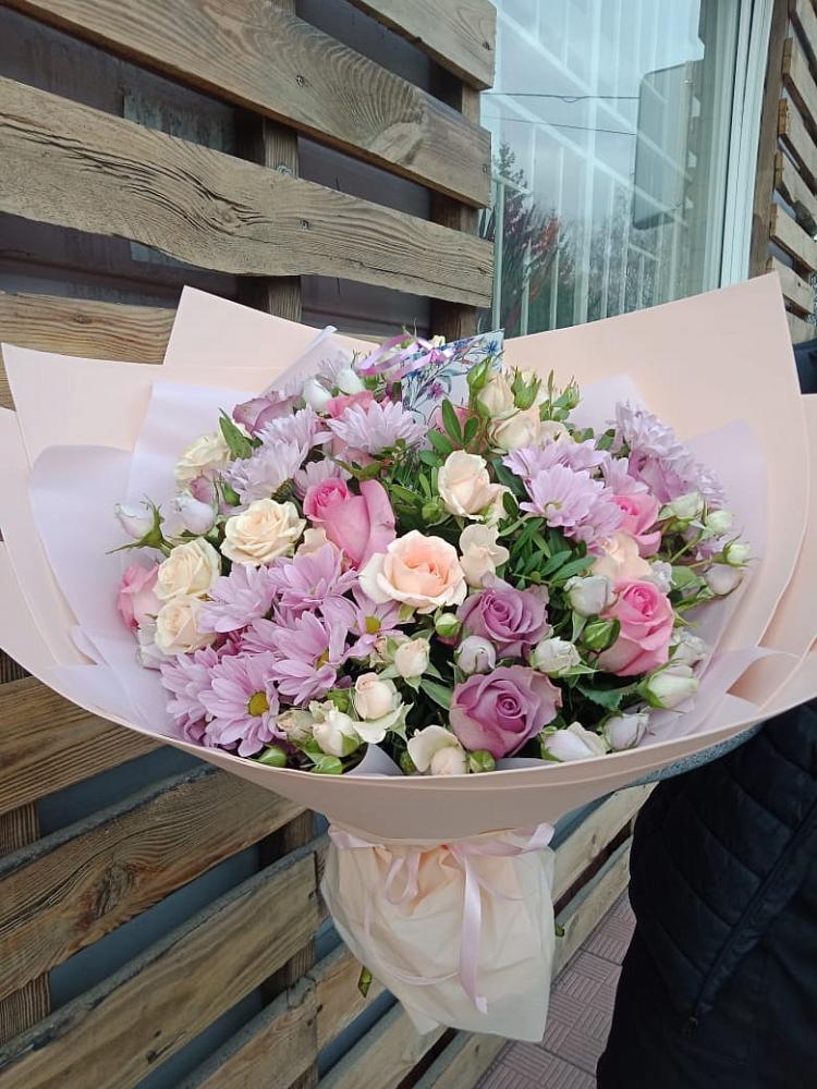 Букет цветов из: Розы и Хризантемы в Львовском