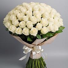 Букет 101 беля роза Белоснежка в Львовском