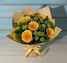 Букет цветов из:  Герберы и Хризантемы в Львовском