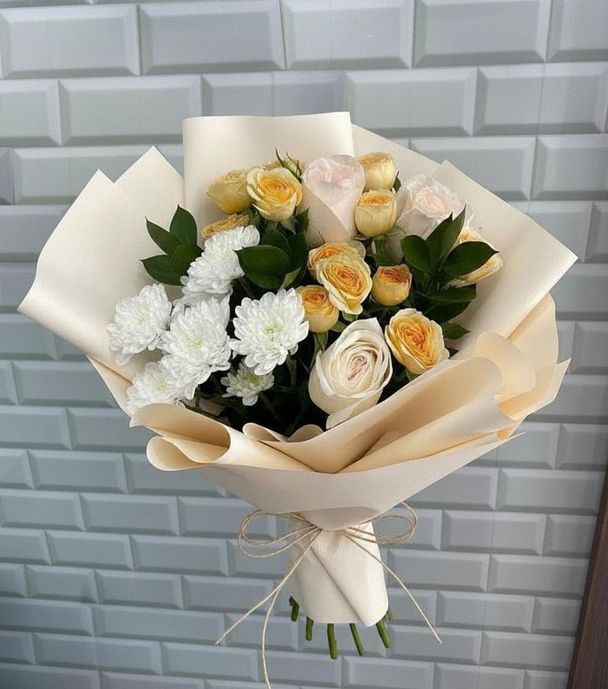 Букет цветов из: Розы и Хризантемы в Львовском