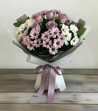 Букет цветов из:  Хризантемы и Розы в Львовском