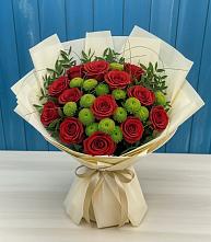 Букет цветов из:  Розы и Хризантемы в Львовском