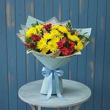 Букет цветов из:  Альстромерии и Хризантемы в Львовском