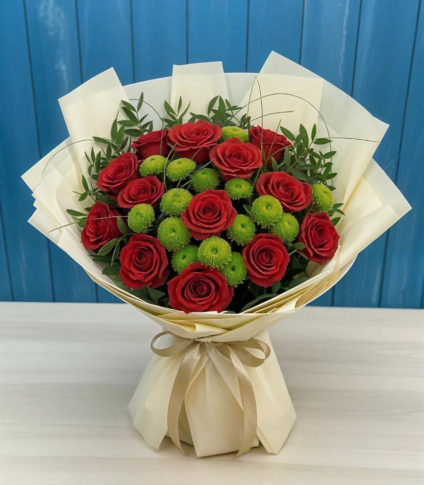 Букет цветов из: Розы и Хризантемы в Львовском